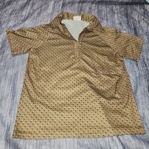 Feelin Free California 70's Mod Polka‎ Dot Shirt Top Blouse Retro Vintage L